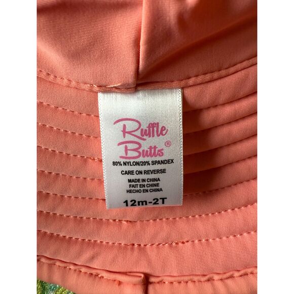 Ruffle Butts Happy Hula One Piece Rash Guard Baby Girl One Piece Swimsuit 12-18m - Picture 6 of 6